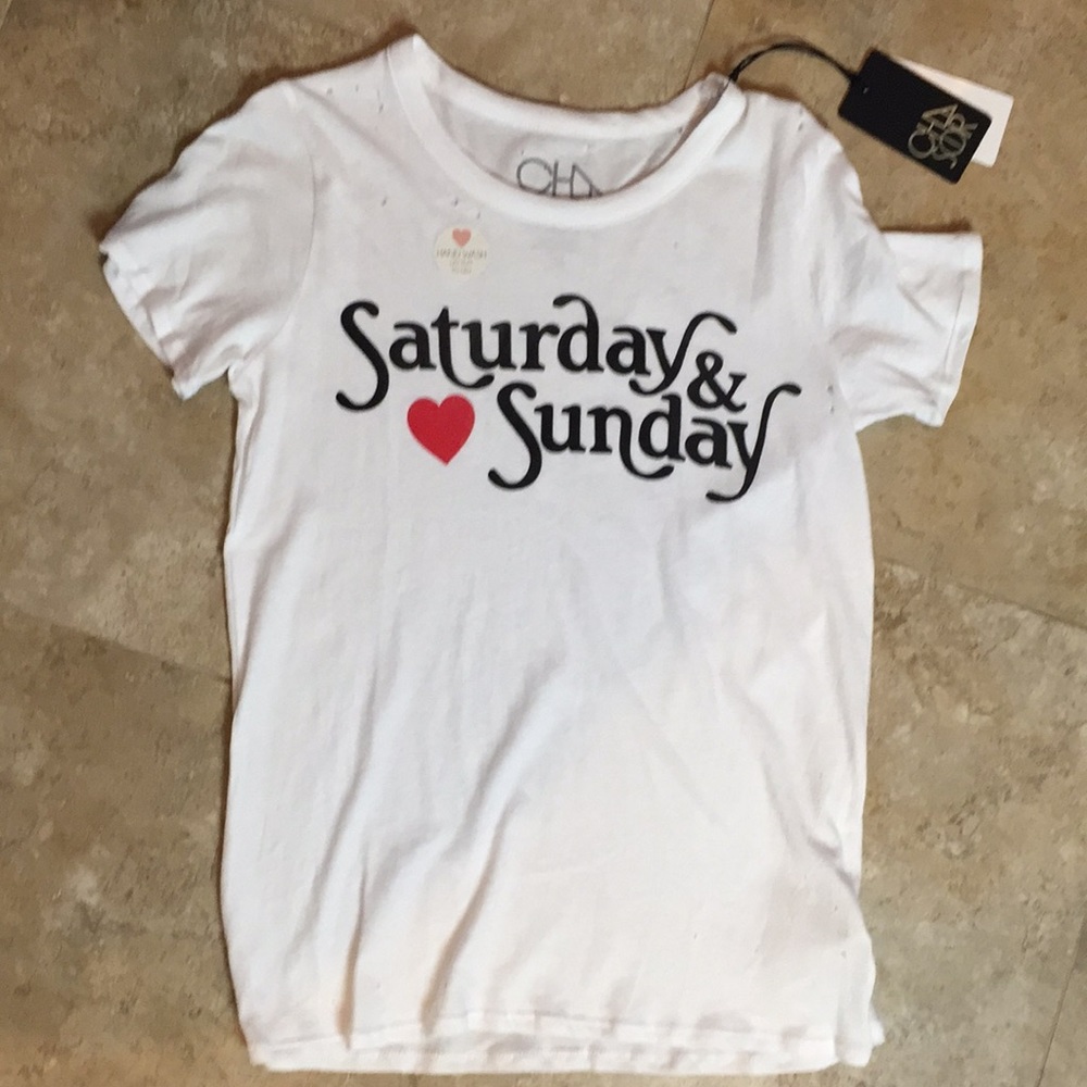 CHASER Saturday & Sunday Tee Shirt Distressed - Picture 4 of 6